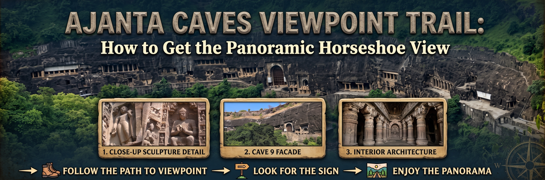 Numbered thumbnails show cave details, including close-up sculptures, cave facades, and interior architecture.